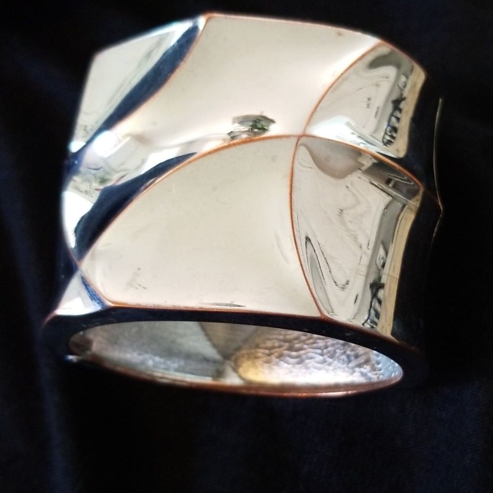 Silver hinged cuff bracelet